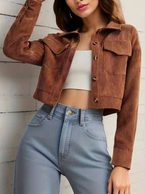 Timeless Brown Corduroy Jacket - Minimalist Elegance - GlowéTimeless Brown Corduroy Jacket - Minimalist EleganceGlowéApparel & Accessories