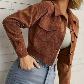 Timeless Brown Corduroy Jacket - Minimalist Elegance - GlowéTimeless Brown Corduroy Jacket - Minimalist EleganceGlowéApparel & Accessories